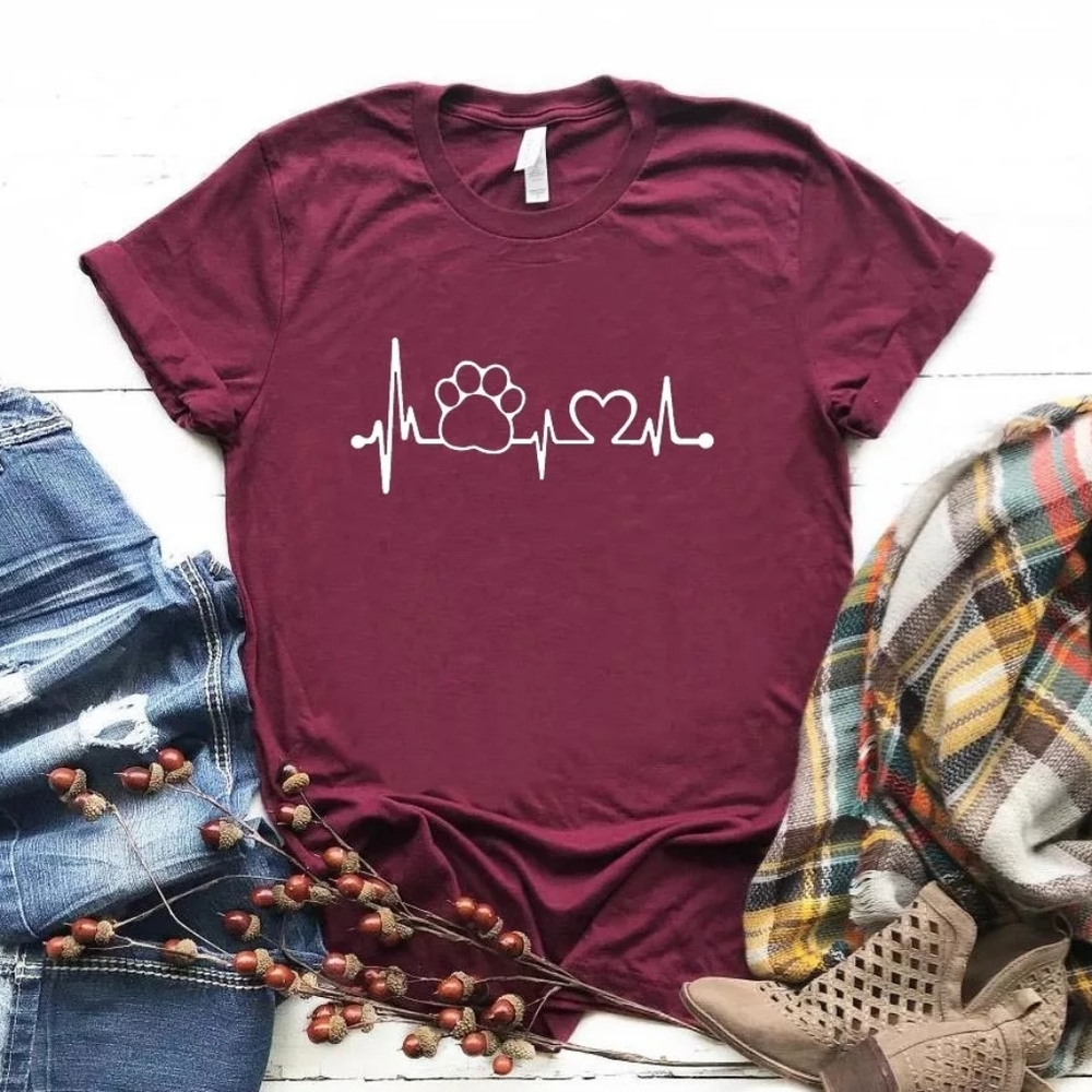 Heartbeat PawPrint Custom Tee - Picture 3 of 6
